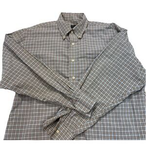 Jos A Bank Executive Collection Shirt Mens Large Check Button Up Cotton